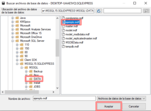 Adjuntar base de datos sql server