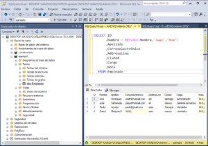 sql replace select