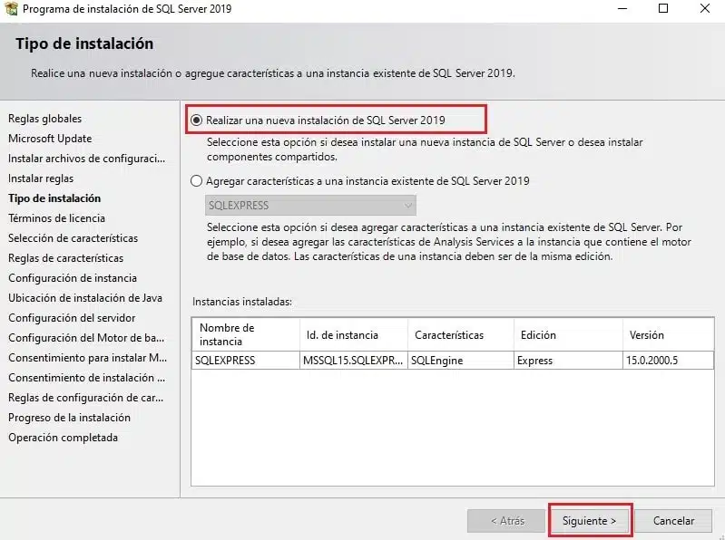 instalar sql instalacion sql server