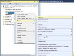 separar base de datos sql server
