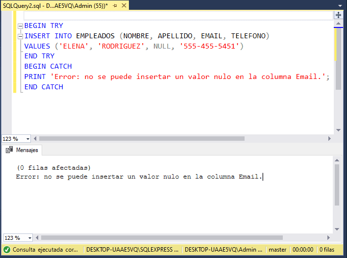 sql try catch